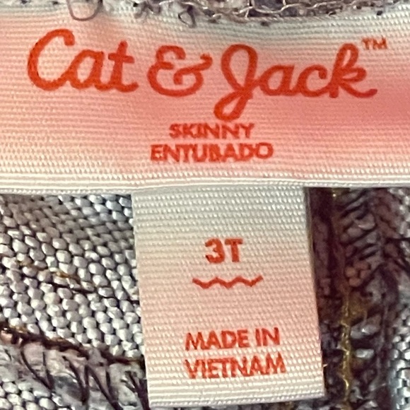 CAT & JACK DISTRESSED TIE WAIST SKINNY JEANS SIZE 3T - Picture 7 of 7